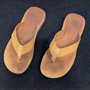 Leather flip flops